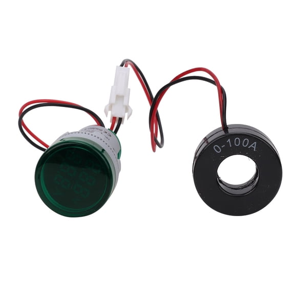 Nieyigj Round Digital Display AC Voltage Current 2 in 1 Integrated Signal Indication Light Green[cite: 1]
