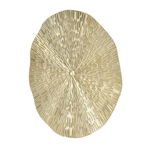 Nieyigj Round Wall Art Decor Elegant Style Iron Material 9.6 inches / 24.5 cm Golden Irregular Circle Metal Wall Sculpture