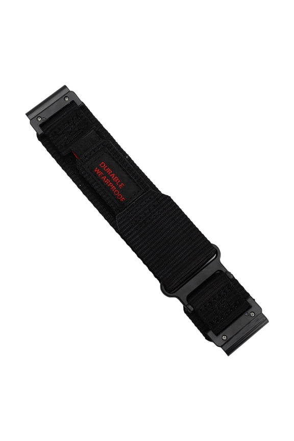Rugged Nylon Watch Band for Garmin Fenix 7X 6X 5X GPS Instinct 2X EPIX Pro 51mm, Adjustable Quick Release Replacement Tactical Strap Wristband with Stainless Steel Buckle, 26mm, Black