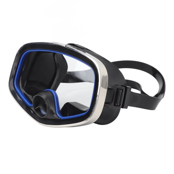 Nieyigj Scuba Diving Goggles Tempered Glass Anti-Fog Snorkeling Mask with Nose Valve Lightweight Single Lens Swim Equipment for Water Sports, Black, One Size Fits Most Adults and Teens