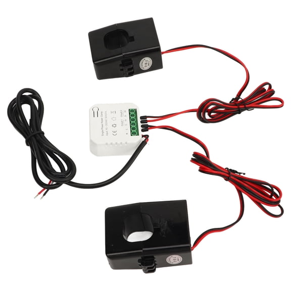 Nieyigj Smart Energy Meter APP Monitoring Electricity Monitor with 2x300A Current Transformer for Zigbee 3.0 AC 90-250V 50/60Hz Digital DIN Rail Installation Household Power Monitor