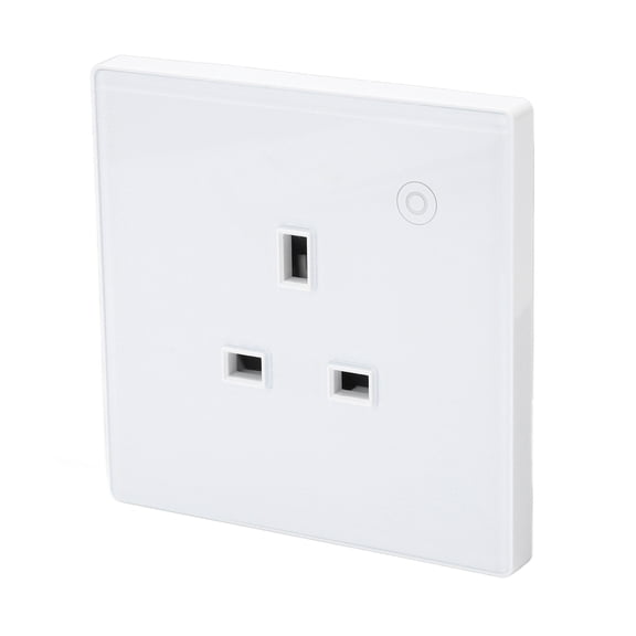 Nieyigj Smart Socket Wall Outlet 16A 2500W Wireless Remote Controllable Timing Panel 110-240V UK Plug ZigBee Version White with App Control (3.94 inches / 10.00 cm)