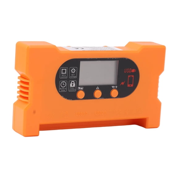 Nieyigj Solar Charge Controller 12V 24V Dual USB Type C Fast Charging Solar Panel Battery Regulator with LCD Display 10A Renewable Energy Controllers (5.5 inches / 14 cm)