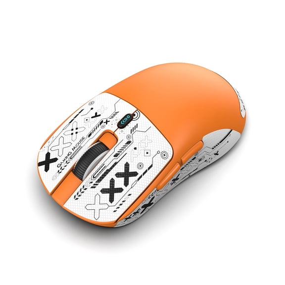 Nieyigj T68 Lightweight Ergonomic Gaming Mouse with 3 Modes 2.4G/BT/Wired Connectivity, 500mAh Rechargeable Battery, 6 Adjustable Speeds for Work and Play, Orange (4.69 inches / 11.9 cm)