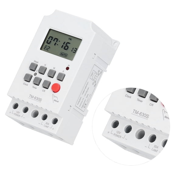 Nieyigj TM630S-4 Microcomputer Timer Switch 7-Day Programmable Digital Display Controller for Light Control, Heavy Duty 12V Relay, 11.00 x 7.00 x 6.00 inches / 27.9 x 17.8 x 15.2 cm