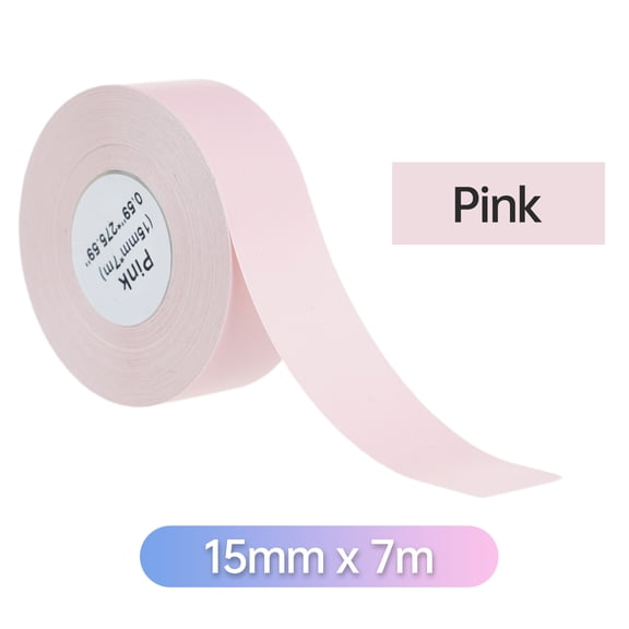 Nieyigj Thermal Label Paper Continuous Label Tape Self-Adhesive Waterproof Roll 15mm x 7m / 0.59 inches x 22.9 feet - Pink