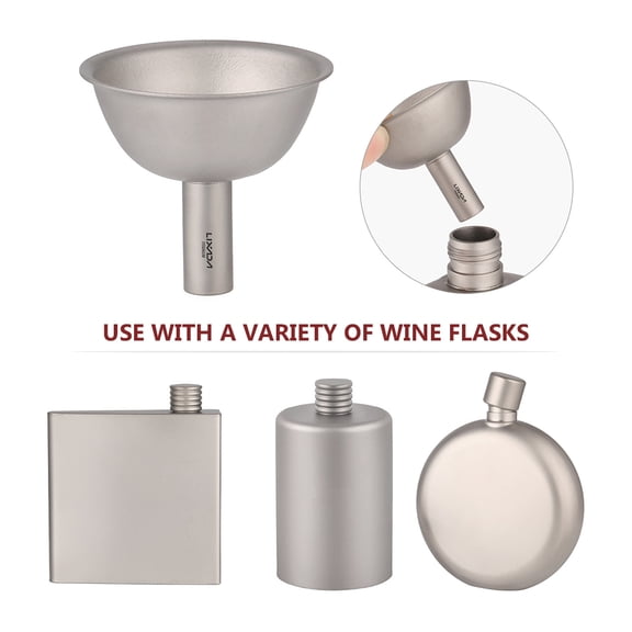 Nieyigj Titanium Funnel Wine Liquid Filling Funnel for Bottles Flasks Containers 40mm Wide Opening with 7mm Stem Lightweight Anti-Rust Multi-purpose Kitchen Gadget