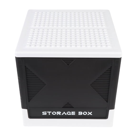 Nieyigj Toys Storage Box with Building Baseplate 37L Stackable Foldable Organizer Container Black (13.19 in / 33.5 cm)