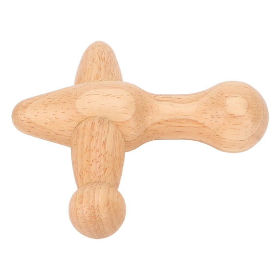 Nieyigj Trigger Point Massager Tool Cross Shaped Wooden Lymphatic Drainage Relaxes Muscles for Feet Hands Shoulders Neck Back Pain Relief Therapy Brown, Natural Wood Finish Massage Tool