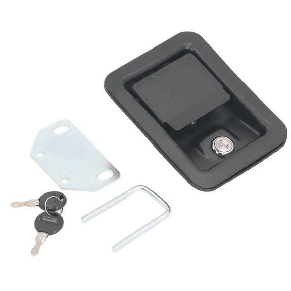Nieyigj Truck Toolbox Lock Iron 5.51x4.25 in Tool Box Trailer Paddle Door Key Lock With 2 Keys