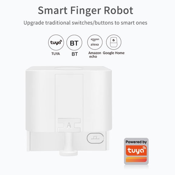 Nieyigj Tuya BT Fingerbot Intelligent Wireless Switch Button Pusher Robot, App & Voice Control, Compatible with Alexa & Home, White (1.5 inches / 38 mm) [cite: 12, 13, 14]