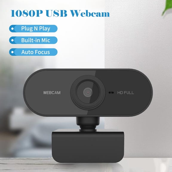 Nieyigj USB 1080P HD Web Camera with Built-In Microphone Desktop Laptop Webcam for Live Streaming Video Call Support Auto Focus Plug N Play Black 2.76 inches / 7.01 cm