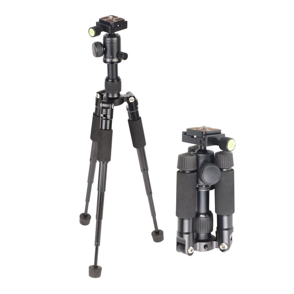 Nieyigj Ultra Compact Desktop Mini Tripod Kit with Universal Ball Head, Aluminum Alloy Portable Table Top Stand for DSLR Camera, DV, and Macro Photography, 17.32 inches / 44 cm, Black