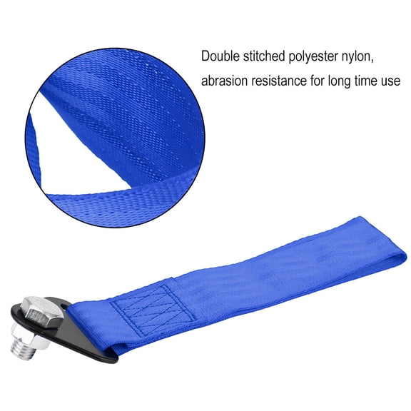 Nieyigj Universal High Strength Racing Car Tow Strap Rope for Front Rear Bumper Towing Hook Heavy Duty 10000 lbs Break Strength Blue 1.85 in / 47 mm Width 8.66 in / 22 cm Length