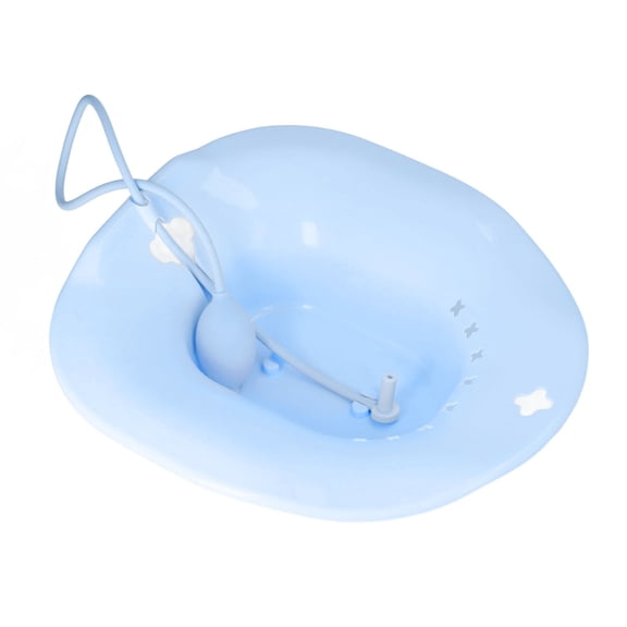 Nieyigj Universal Sitz Bath Toilet Seat with Flusher for Postpartum Care Hemorrhoids Relief, Blue (15.75 inches / 40 cm)