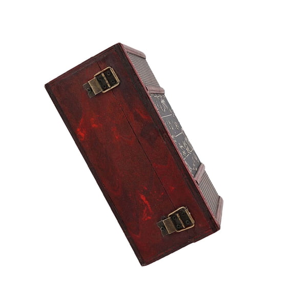 Nieyigj Vintage Wooden Storage Box Decorative Book and Jewelry Organizer Asian Inspired Home Decor Accents, Chinese Style Pattern (9.1 x 6.3 x 3.9 inches / 23 x 16 x 9.8 cm)