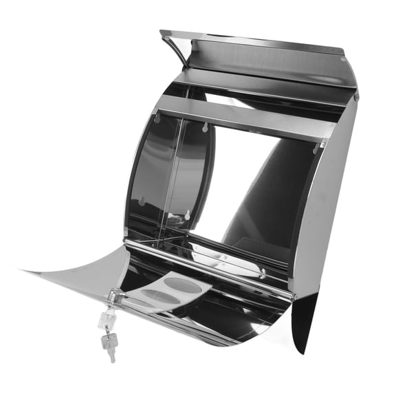Nieyigj Wall Mounted Mailbox Stainless Steel Curved Letterbox Rainproof Post Box with Secure Key Lock and Hardware Included for Home Outdoor Decor (12.2 inches / 31 cm)