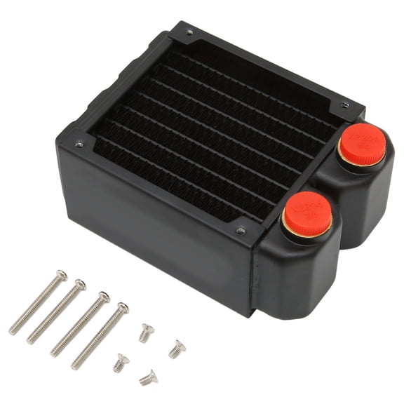 Nieyigj Water Cooling Radiator Double Layers 8 Pipes G1/4 Thread Brass Heat Exchanger Water Cooler PC Liquid Cooling Kit with Screws for Engraving Machine Printer Computer Cooling Systems