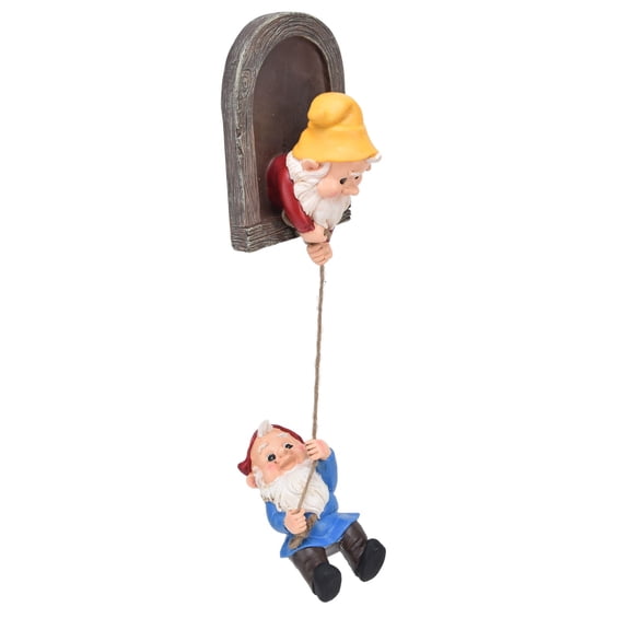 Nieyigj Whimsical Garden Tree Gnome Statue, Resin Tree Climbing Elf Sculpture Outdoor Figurine for Yard Art Decoration, 16.54 inches / 42 cm