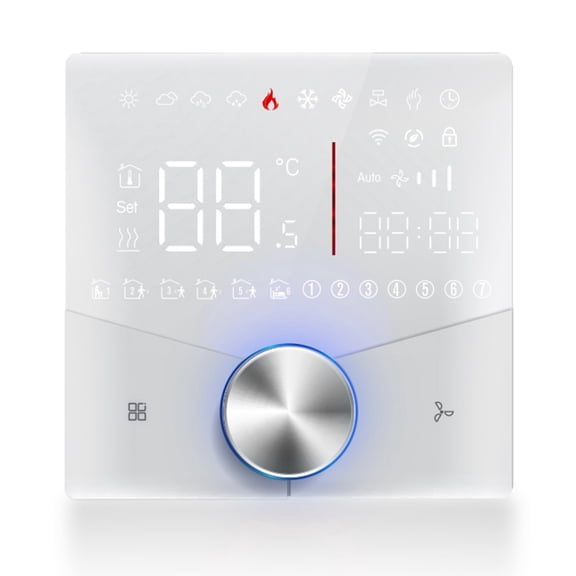 Nieyigj WiFi Air Conditioner Thermostat 5+2 Days 6 Periods Programmable Central AC Temperature Controller, White