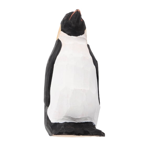 Nieyigj Wooden Penguin Statue 4.1 inches / 10.5 cm Cute Vivid Image Hand Painted Exquisite Figurine Decor for Dining Table Office