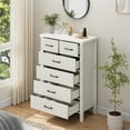 thumbnail image 1 of Nifamembo Modern Fluted 6 Drawer Dresser with Solid Wood Legs for Bedroom, Entryway, 1 of 8