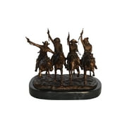 Nifao Fine Arts Outlet Coming Thru The Rye Small Remington Replica Statue   Bronze Statue on Marble Base, Home Decor, 14"L