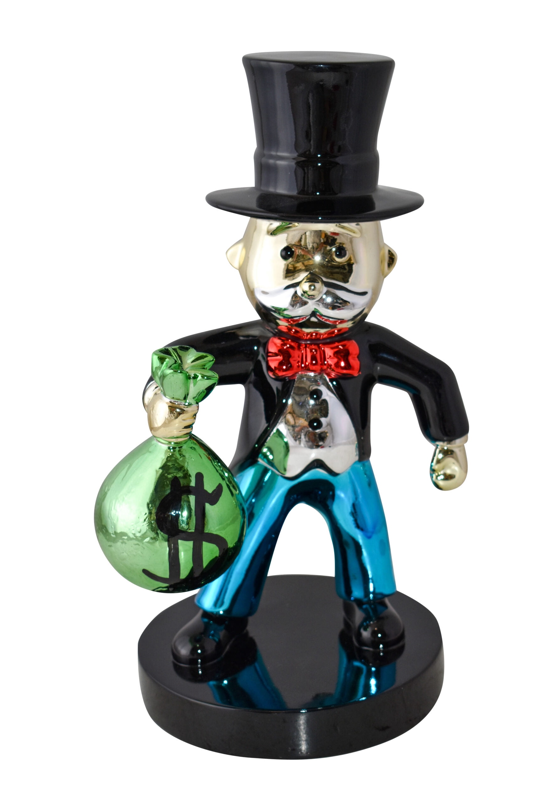 Small Moopoly Nifao Frowning Monopoly Man Holding Money Bag Resin Statue Small ...