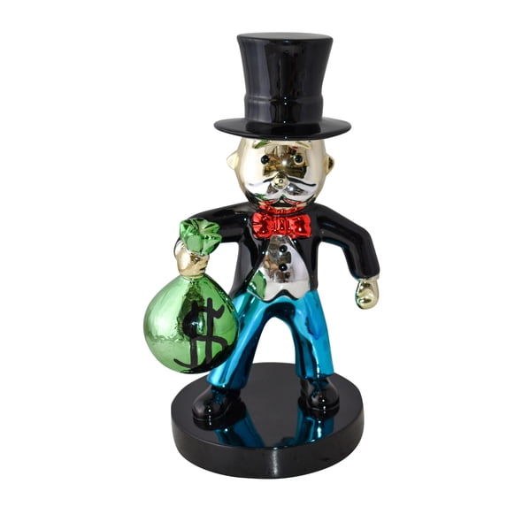 Small Moopoly Nifao Frowning Monopoly Man Holding Money Bag Resin Statue Small ...