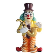 Nifao Whimsical Clown Fiberglass Statue, Jazzing Up with Saxophone   Home Office Decor Sculpture, 19"L x 18"W x 36"H