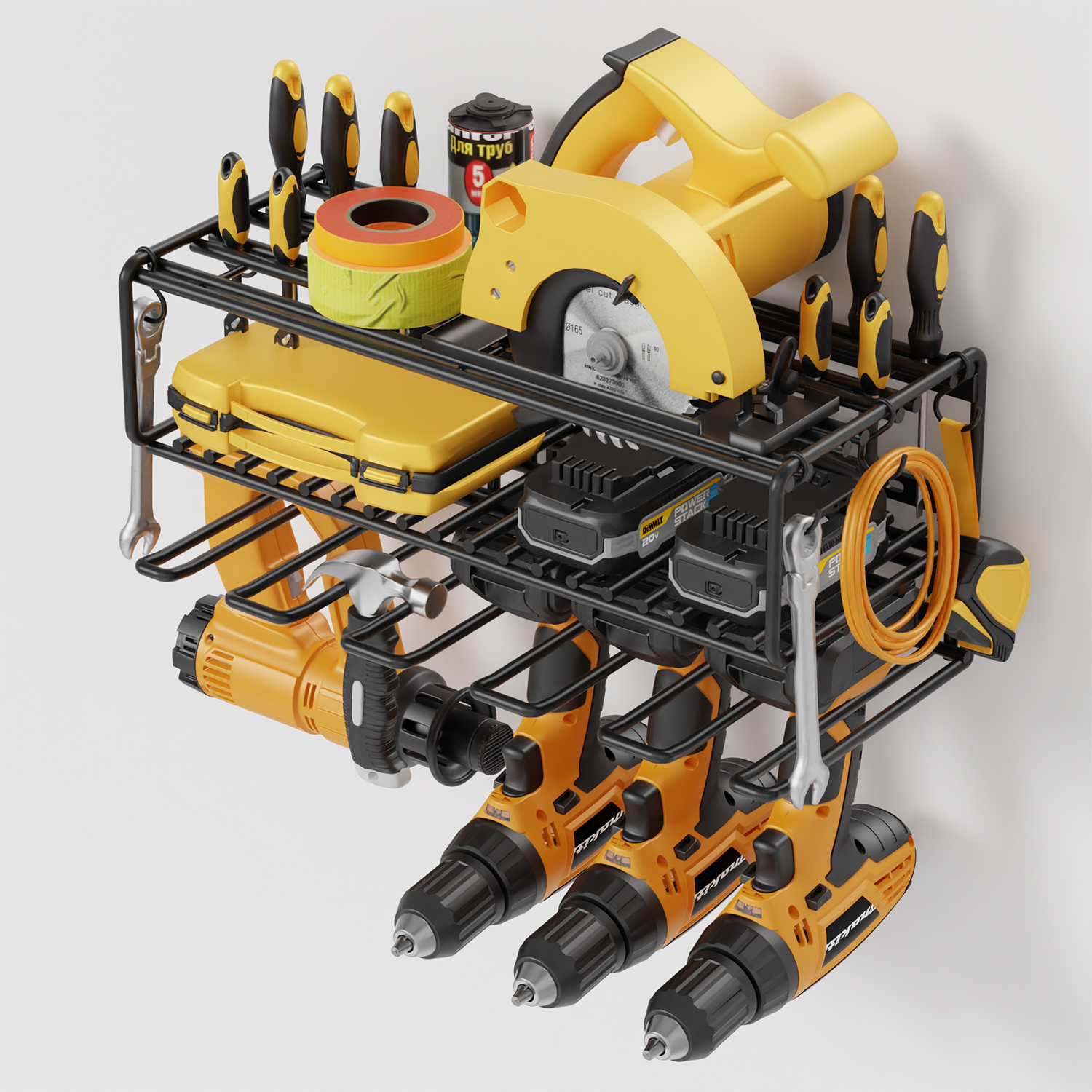 Techvida Power Tool Storage, Drill Charging Station Metal Wall Mount for Drill Holder with