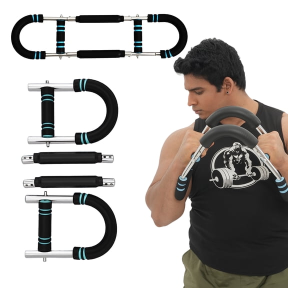 Nifogo Chest Workout Equipment Spring Resistance Arm Trainer Fitness Anywhere for Men Blue,60-90lb