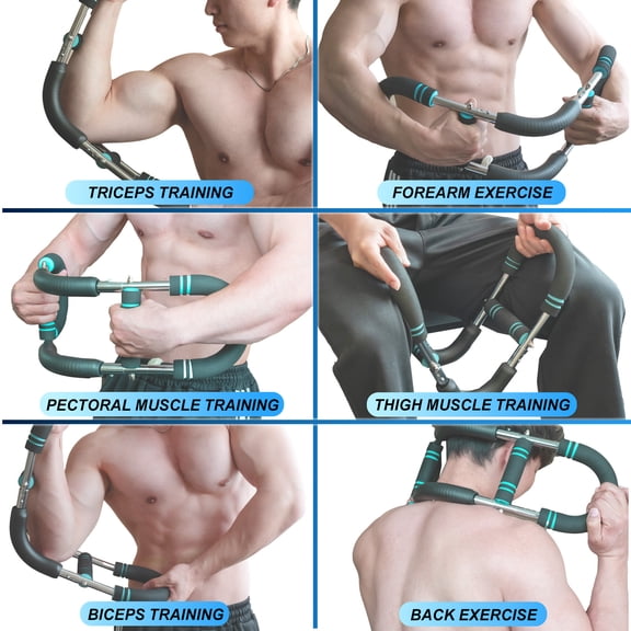 Nifogo Twister Arm Trainer Adjustable Chest Exerciser Detachable Power Twister Bar Upper Body Strength Training Machine for Men,60-90lb