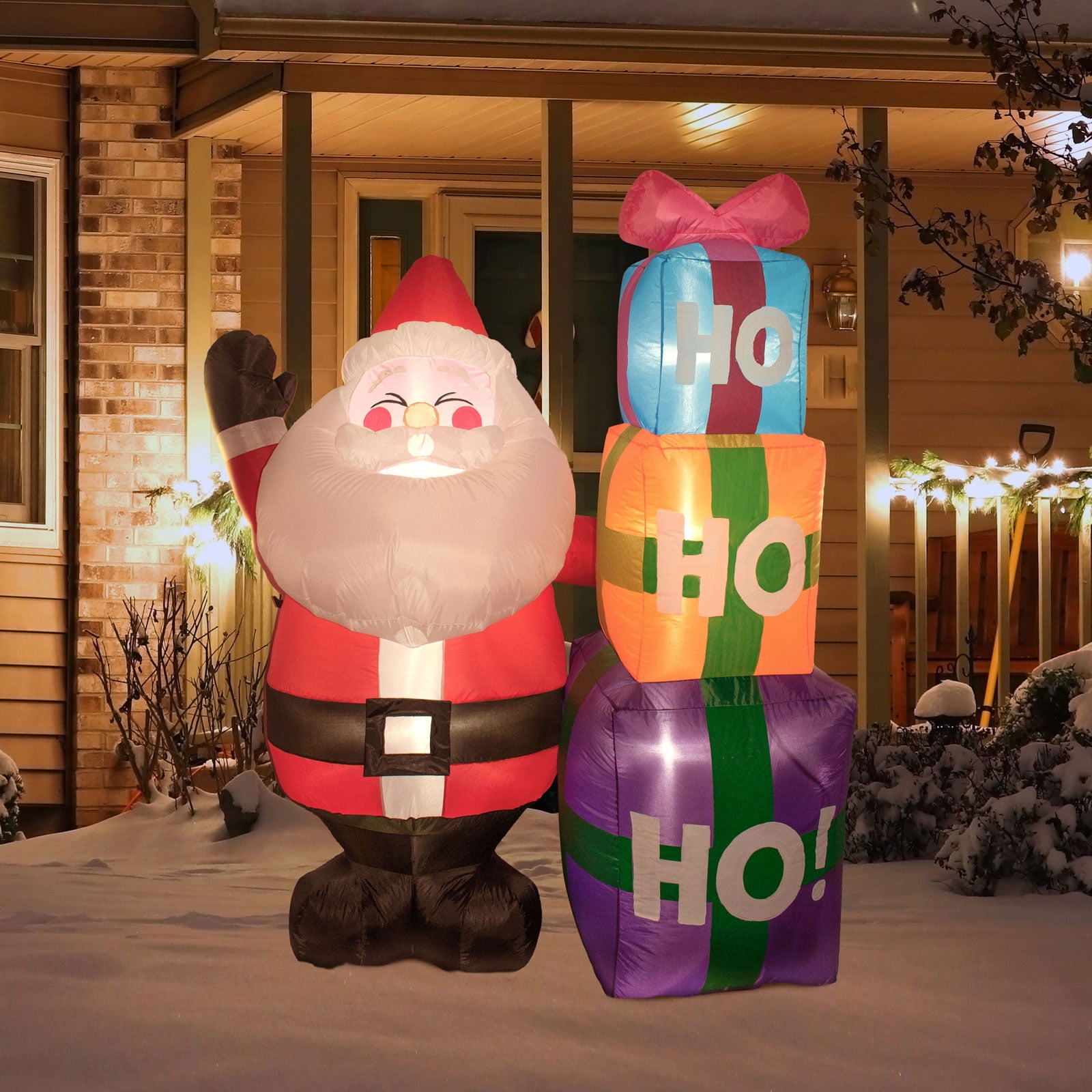 Nifti Nest 6 Ft Tall Jolly Santa Claus with 3 PCS Inflatable ...