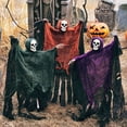 thumbnail image 1 of Nifti Nest Halloween Skeleton, 3 Pcs Ghost Decorations, Halloween Props,  Halloween Yard Decorations, Black,Green,Red, 1 of 7