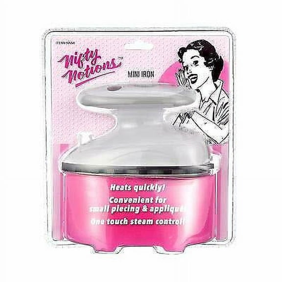 Nifty Notions Mini Steam Iron, Perfect for Applique, Piecing and Sewing