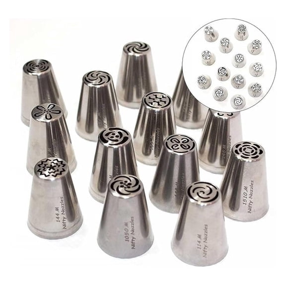 Nifty Nozzles Mini Russian 13 pc Piping Tip Set, Sugar and Crumbs