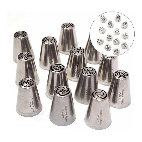 Nifty Nozzles Mini Russian 13 pc Piping Tip Set, Sugar and Crumbs