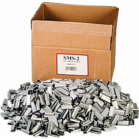 Nifty Products SMS2 Metal Seal, 1/2" Width, Silver, For Polypropylene Strapping Case of 1000