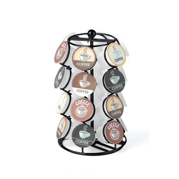Nifty Solutions Coffee Pod Carousel – Compatible with K-Cups, 24 Pod Capacity, Modern Black Design