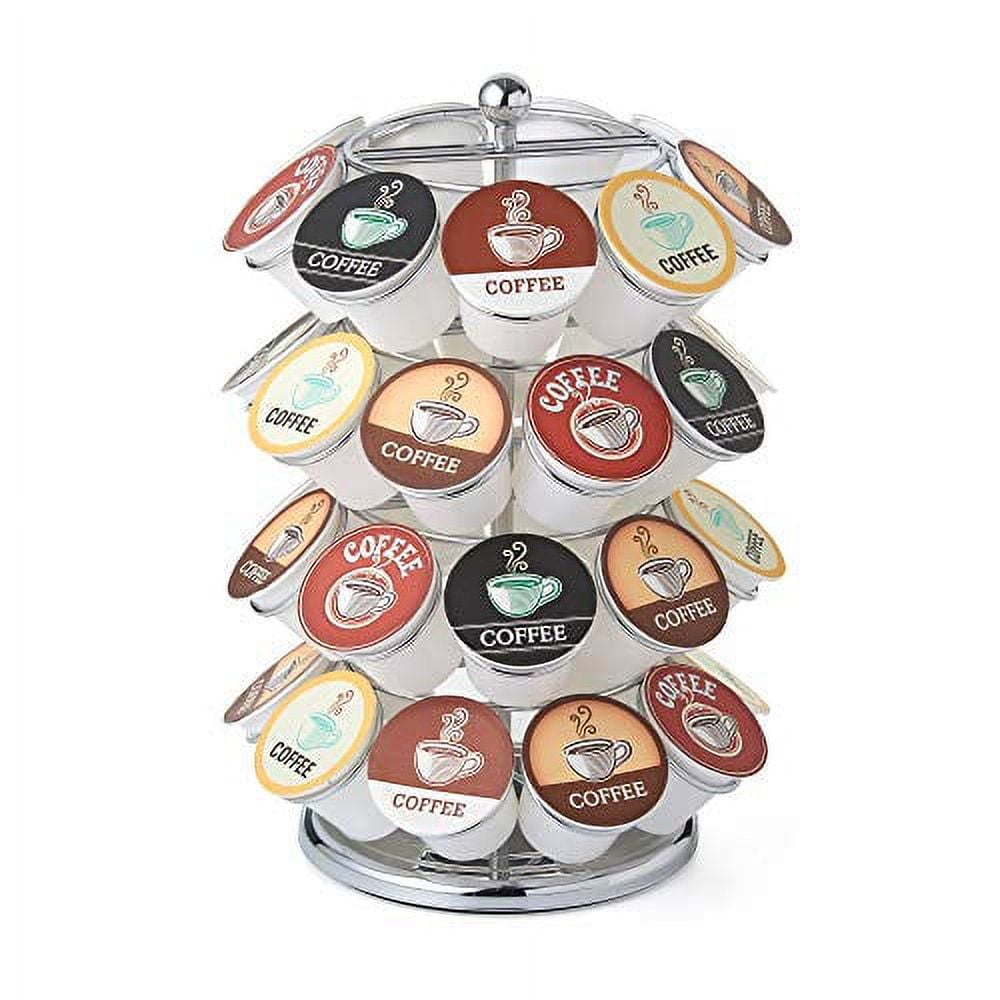 Nifty Solutions KCup Coffee Pod Carousel 36 Pod Capacity, Modern Chrome Design, Rack