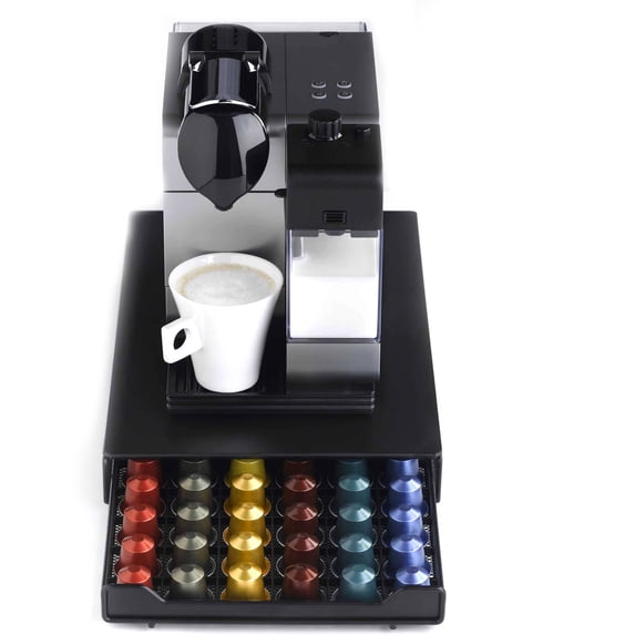 Nifty Solutions Large Nespresso Capsule Drawer – 60 Pod Capacity, Non-Rolling Sliding, Black