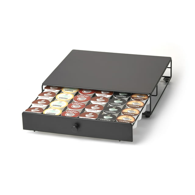 Nifty Solutions Rolling Coffee Pod Drawer – Compatible with K-Cups, 36 Pod Capacity, Black