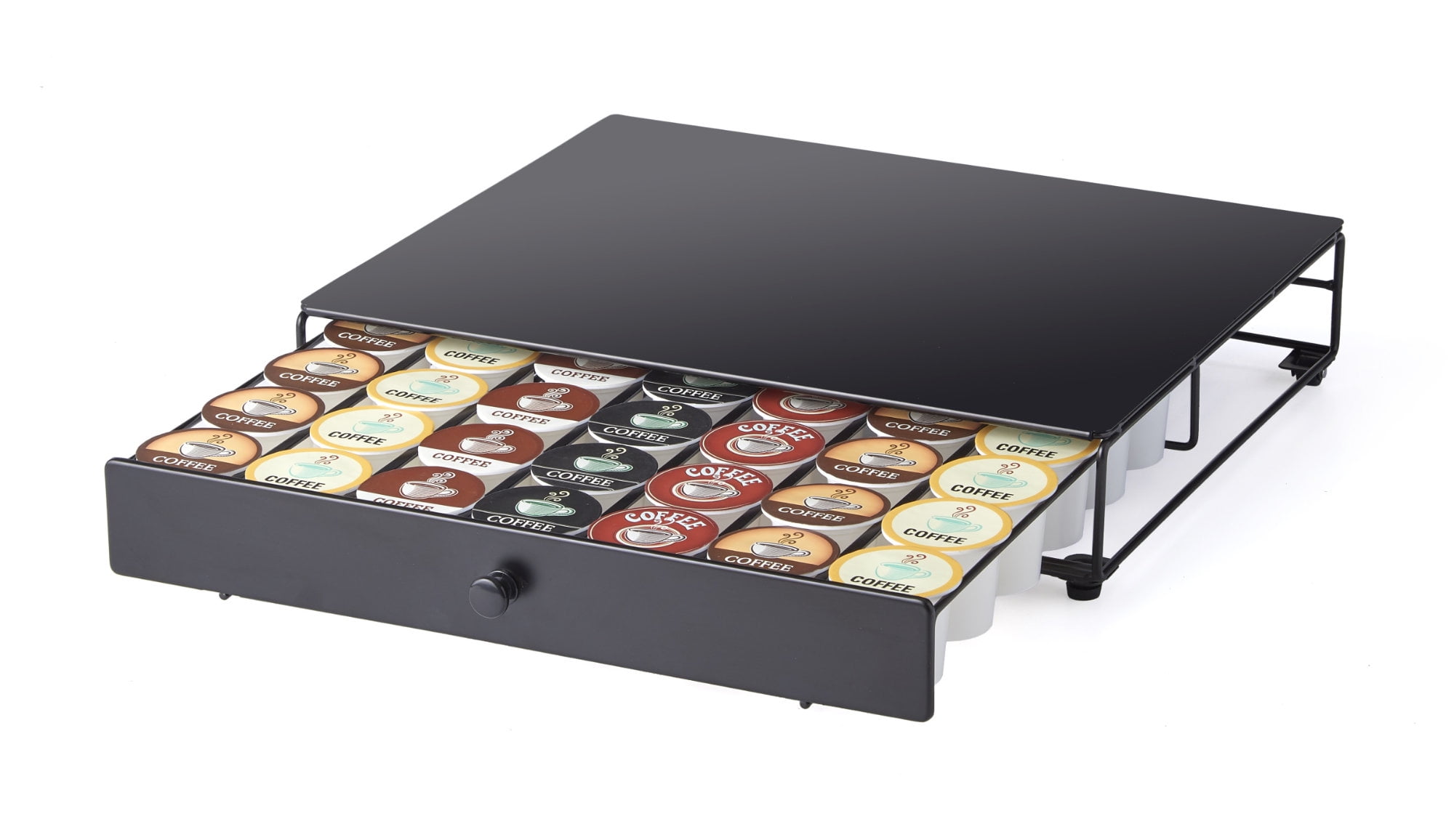  YCICI Coffee Pod Drawer Holder for K cup, Coffee Pod Drawer  Holder Organizer, No Assembly Required, K Cup Holder with 36 Capacity  Capsule Pods. Suit for Home Office,Kitchen,Cafe Counter. (Black) 