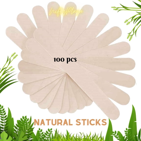 NiftyPlaza 100 Pieces Jumbo Craft Sticks, Natural Wood for Building, Mixing, Creating Craft Projects, 6 x 3/4
