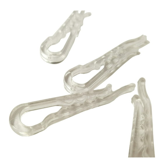 NiftyPlaza 500 Clear Plastic Alligator Clips for Shirts, Folding Ties, Socks Pants
