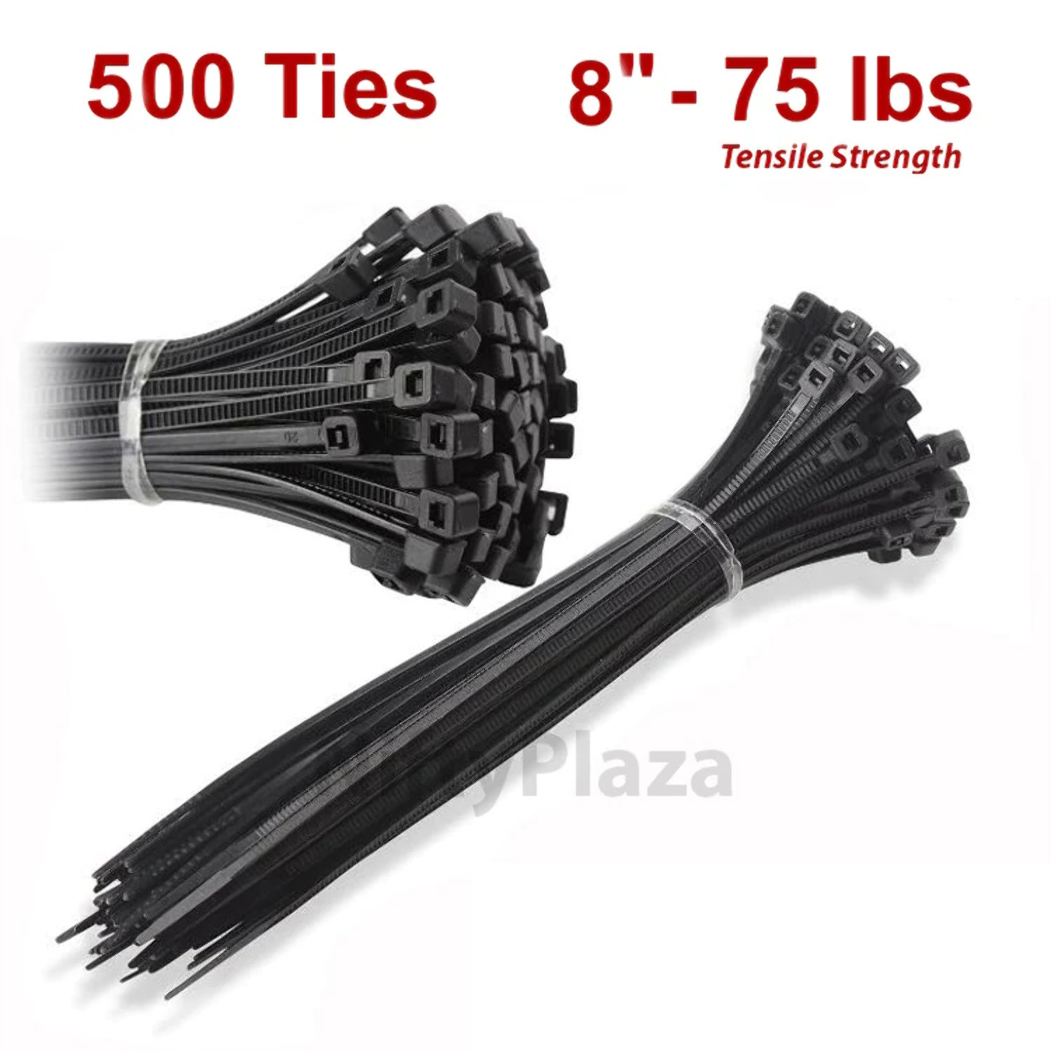 NiftyPlaza 8 Inch 75 LBs Cable Ties, UV Weather Resistant, Nylon Wrap ...