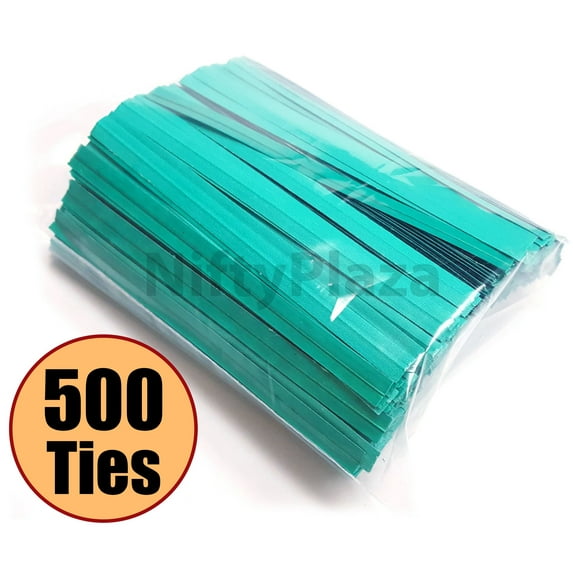 NiftyPlaza Twist Ties 4 inch, Plastic Coated, No Rip Paper Ties - 500 Twist Ties