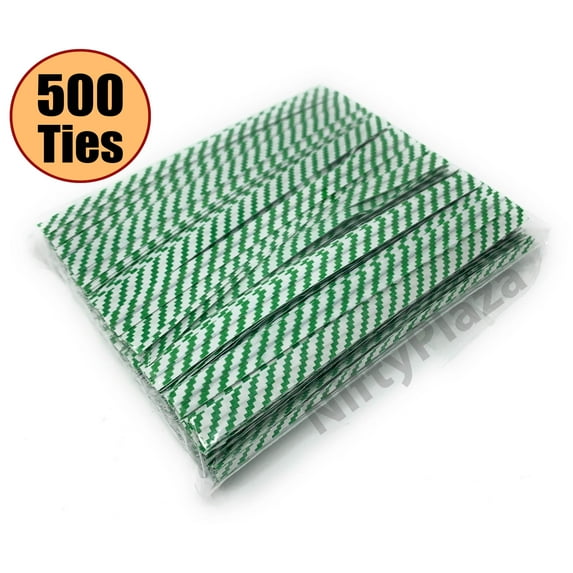 NiftyPlaza Twist Ties 4 inch, Plastic Coated, No Rip Paper Ties - 500 Twist Ties