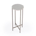 thumbnail image 1 of Nigella White Marble And Silver Cross Legs Side Table, 1 of 7